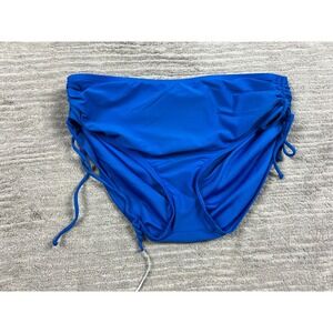 Beach House Bikini Bottoms Womens 10 Royal Blue High Waist Adjustable Side Ties